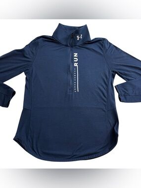 UNDER ARMOUR Run Headgear Blue Quarter Zip Pullover Womens Small